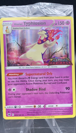 Pokemon TCG Hisuian Typhlosion 052/189 Astral Radiance Holo Promo Sealed - Image 1