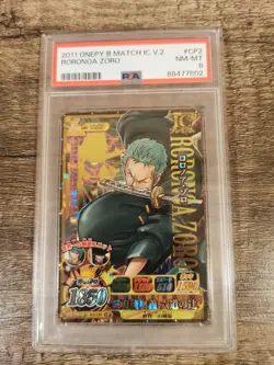 [PSA 8] One Piece Bandai OnePY IC - CP2 Roronoa Zoro Mihawk CP Rare Holo POP 1 - Image 1