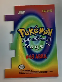 2000 Topps Pokemon TV Animation Series 2 #63 Abra (C) Die Cut Card EV7 of 12 - Image 2