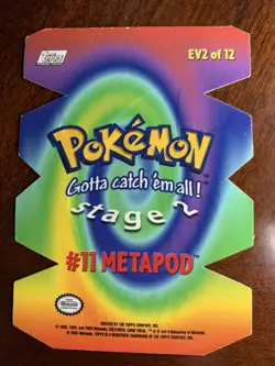 2000 Topps Pokemon TV Animation Series 2 #11 Metapod Die Cut Card EV2 of 12 - Image 2