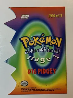 2000 Topps Pokemon TV Animation Series 2 #16 Pidgey (C) Die Cut Card EV10 of 12 - Image 3