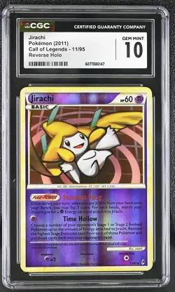 CGC 10 GEM MINT Jirachi 2011 Call of Legends 11/95 Reverse Holo Pokemon Card - Image 1