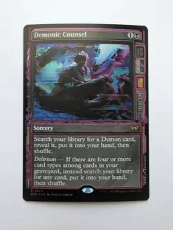 MTG Demonic Counsel (DSK) Duskmourn: House of Horror Extended Art Foil Rare 310 - Image 1