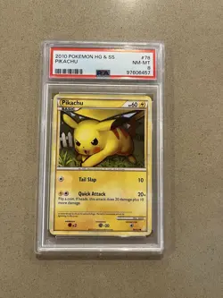 2010 POKEMON HEARTGOLD & SOULSILVER #78 PIKACHU PSA 8 - Image 1
