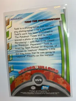 2000 Topps Pokemon TV #HV3 Todd (D) Silver Foil FREE COMBINED SHIP - Image 2