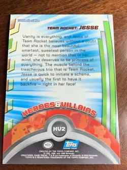2000 Topps Pokemon TV #HV2 Jesse (C) Silver Foil FREE COMBINED SHIP - Image 2