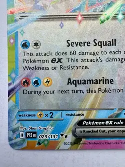 Pokemon TCG: 2025 Vaporeon EX 023/131- DOUBLE RARE-Prismatic Evolutions - Image 4