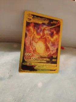 Pokemon Charizard shiny VMAX HP330 Gold Metal Card Collectible - Image 1