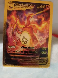 Pokemon Charizard shiny VMAX HP330 Gold Metal Card Collectible - Image 2