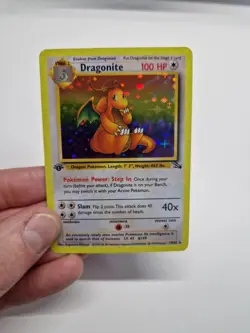 1999 Dragonite Fossil 1st Edition Style Holo Pokemon Card (PRXY Fan Display) - Image 3