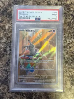 MIMIKYU 2024 POKEMON SVP PALDEAN FATES ETB PROMO #75 PSA 9 Mint TCG Card - Image 1