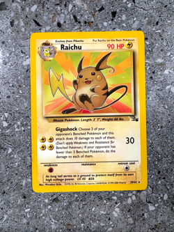 Pokemon TCG Cards Raichu 29/62 Fossil 1999-2000 Aus Print Rare - Image 1