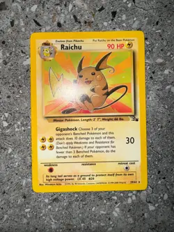 Pokemon TCG Cards Raichu 29/62 Fossil 1999-2000 Aus Print Rare - Image 3