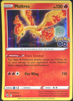 012/078 Moltres : Rare Holo Card : Pokemon GO Trading Card Game TCG Foil - Image 1
