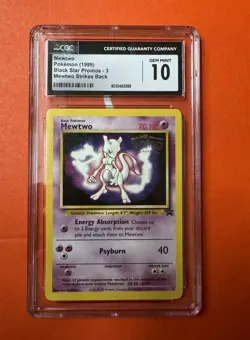 CGC 10 GEM MINT Mewtwo # 3 WB Movie WOTC Black Star PROMO Pokemon Card - Image 1