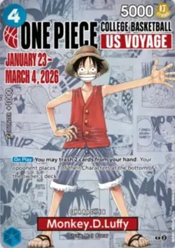 One Piece Monkey.D.Luffy US College Basketball Promo Card Rutgers vs Indiana - Image 1