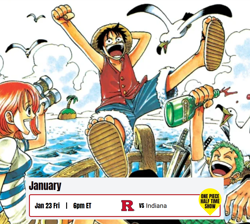 One Piece Monkey.D.Luffy US College Basketball Promo Card Rutgers vs Indiana - Image 2