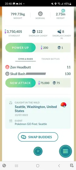 Pokemon Go Shiny Snorlax Cowboy Hat ( Stage 1 ) - Image 2