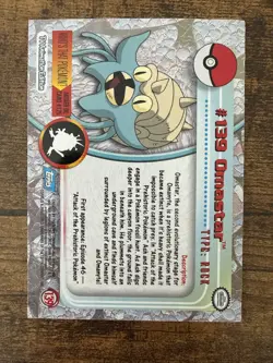 Omastar #139 -Pokemon Topps Card TV Animation Series 3 - Non Holo - Blue Logo NM - Image 2