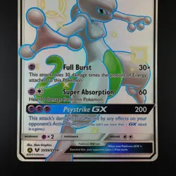 Mewtwo GX SV59/SV94 Pokemon Hidden Fates Holo Full Art Card - Image 3