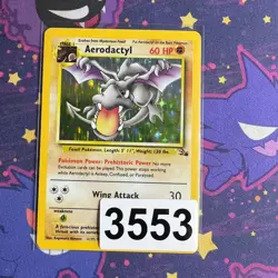 Aerodactyl Holo Rare Pokemon TCG Card Vintage 1/62 Fossil - LP - Image 5