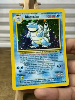 Blastoise 2/130 Holo Rare - Base Set 2 - Pokemon Card - LP - SWIRL 🌀 - Image 3