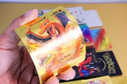 New 55PCS Pok Card Foil GOLD PACK CARDS TCG GX Vmax GX Card Charizard Rare - Image 4