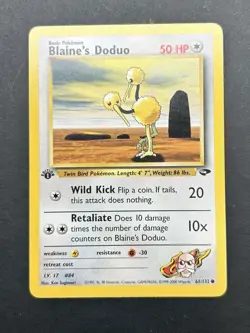 BLAINE'S DODUO 61/132 COMMON GYM CHALLENGE POKEMON NM 1st Edition - Image 1