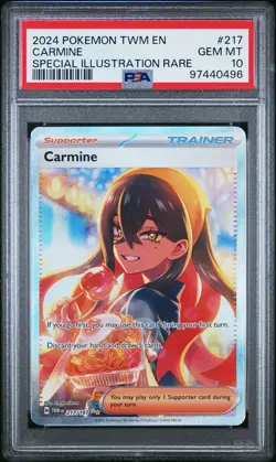 2024 POKEMON TWM EN-TWILIGHT MASQUERADE SPECIAL ILLUSTRATION RARE CARMINE PSA 10 - Image 1