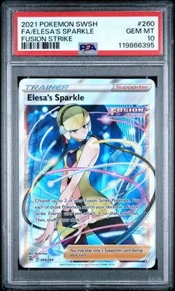 2021 POKEMON SWORD & SHIELD FUSION STRIKE #260 FULL ART/ELESA'S SPARKLE PSA 10 - Image 1