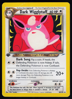 Dark Wigglytuff 40/105 Pokemon Neo Destiny English 1st Edition - Image 1