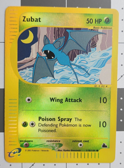 Vintage 2003 Pokemon Skyridge Zubat #118/144 Reverse Holo Common - Image 3