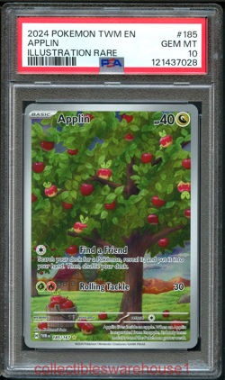 Pokemon Twilight Masquerade Applin 185 PSA 10 - Image 1