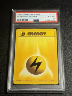 1999 POKEMON GAME 100 LIGHTNING ENERGY PSA 10 GEM MINT BASE SET UNLIMITED - Image 1