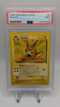1999 Pokemon Fossil #29 Raichu PSA 9 Mint Non-Holo - Image 1