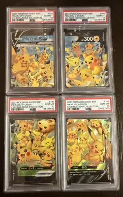 2021 Pokemon Celebrations Pikachu V-Union SWSH 139-142 Promo Set PSA 10 Non Seq - Image 1