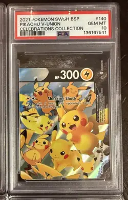 2021 Pokemon Celebrations Pikachu V-Union SWSH 139-142 Promo Set PSA 10 Non Seq - Image 3