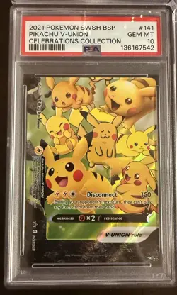 2021 Pokemon Celebrations Pikachu V-Union SWSH 139-142 Promo Set PSA 10 Non Seq - Image 4