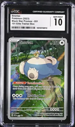 CGC GEM 10 Snorlax Black Star Promos #051 151 Elite Trainer Box Holo Pokemon - Image 1
