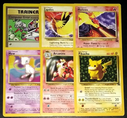 POKEMON WOTC NON HOLO PROMO LOT - PIKACHU MEW ARCANINE MOLTRES ZAPDOS + 1 (LP) - Image 1