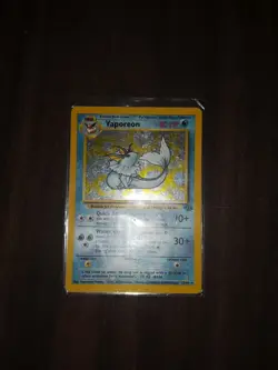 Vaporeon 1999 Pokemon Jungle Unlimited Holo Rare 12/64 TCG NM - Image 1