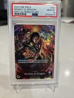 2024 ONE PIECE MONKEY D DRAGON OP07-001 (L) ALT ART PSA GEM MINT 10 - Image 2