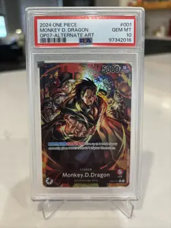 2024 ONE PIECE MONKEY D DRAGON OP07-001 (L) ALT ART PSA GEM MINT 10 - Image 3