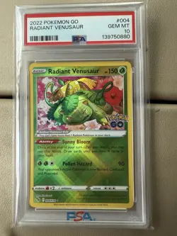 Pokemon TCG Radiant Venusaur Holo Card 004 PSA 10 Gem Mint - Image 1