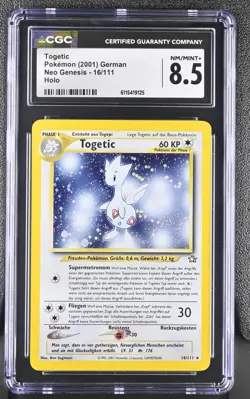 CGC 8.5 GERMAN Togetic 2001 Neo Genesis 16/111 Holo Pokemon Card - Image 1