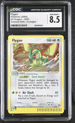 CGC 8.5 Flygon 2004 EX Dragon 15/97 Cosmos Holo e-League SWIRL Pokemon Card - Image 1