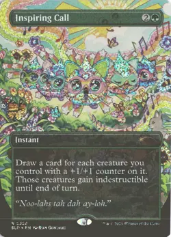 MTG Inspiring Call (2328) *Confetti Foil* Borderless Secret Lair: Furby MT/NM - Image 1