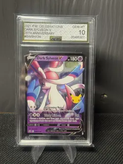 Pokemon Dark Sylveon V SWSH134 Celebrations Black Star Promo AGS 10 Gem Mint - Image 1