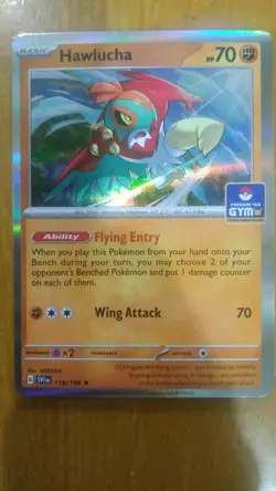 Pokemon TCG 1x Hawlucha Gym Stamp Asia Exclusive SV1EN 118/198 - Image 1