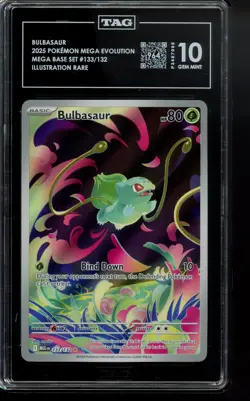 TAG 10 - 2025 Bulbasaur 133/132 Me01: Mega Evolution Holo Pokemon - Image 1